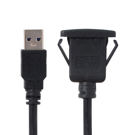 1M Waterproof Single USB 3.0 Extension Latch Mount Car AUX Cable for Dashboard Panel