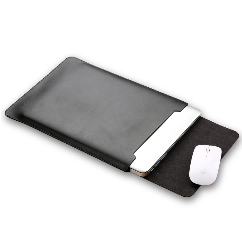 SOYAN Leather Sleeve Pouch with Mouse Pad for MacBook 12-inch with Retina Display (2015)
