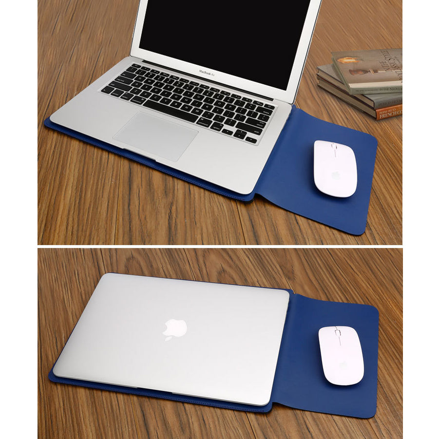 SOYAN Leather Sleeve Pouch with Mouse Pad for MacBook 12-inch with Retina Display (2015)