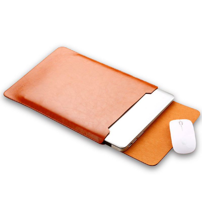 SOYAN Leather Sleeve Pouch with Mouse Pad for MacBook 12-inch with Retina Display (2015)