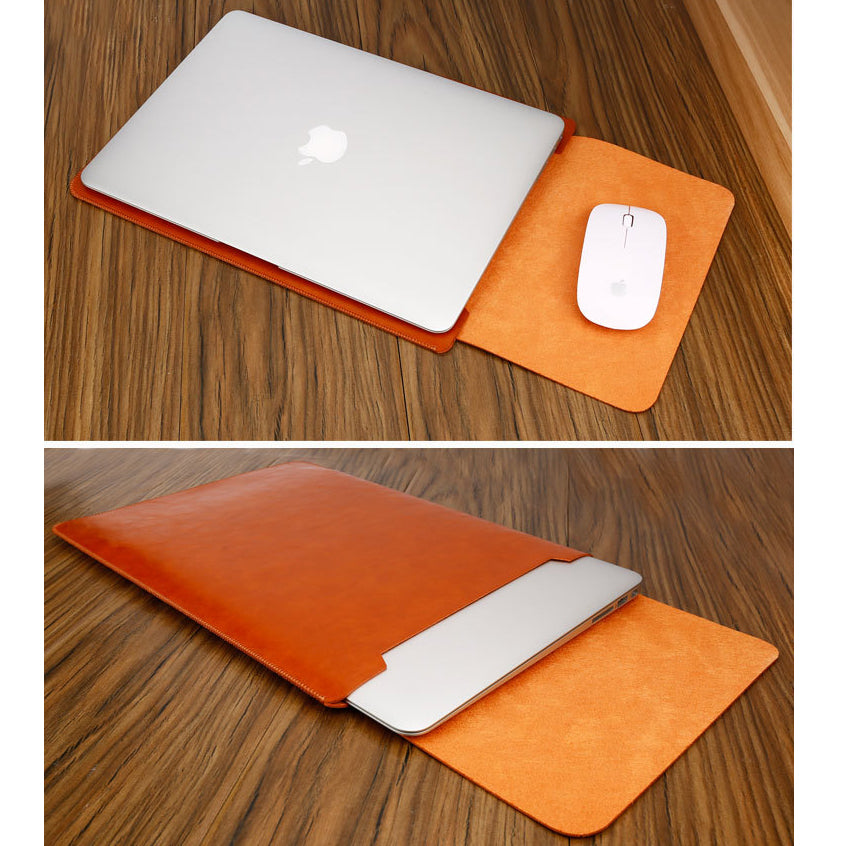 SOYAN Leather Sleeve Pouch with Mouse Pad for MacBook 12-inch with Retina Display (2015)