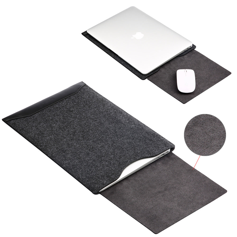 SOYAN 2-in-1 Anti-scratch Leather Pouch Case and Mouse Pad for MacBook 12-inch with Retina Display
