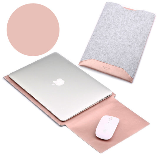 SOYAN 2-in-1 Anti-scratch Leather Pouch Case and Mouse Pad for MacBook 12-inch with Retina Display