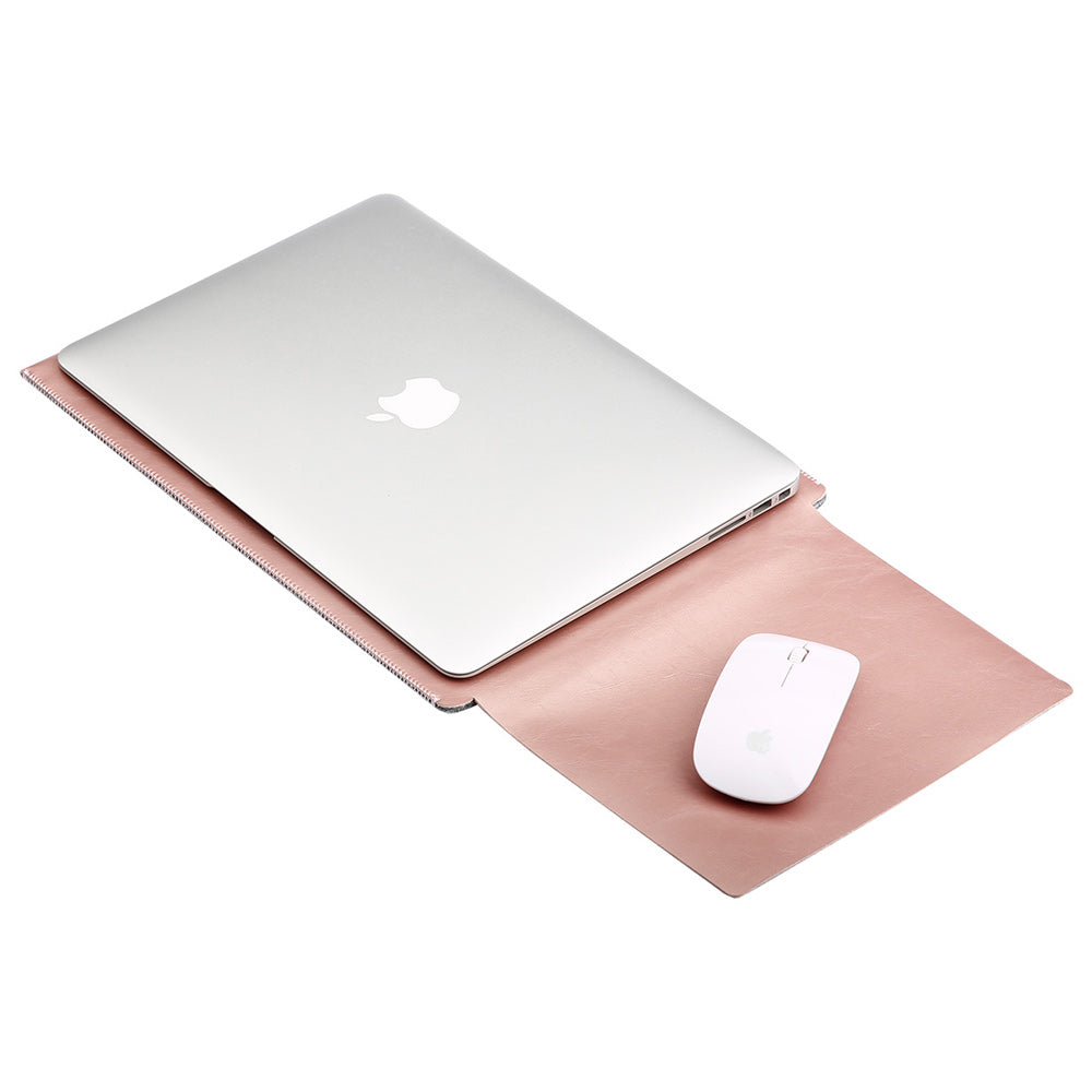 SOYAN 2-in-1 Anti-scratch Leather Pouch Case and Mouse Pad for MacBook 12-inch with Retina Display
