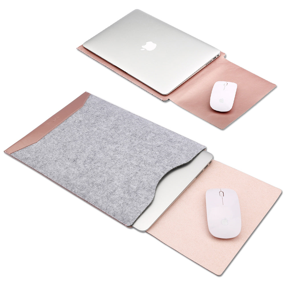 SOYAN 2-in-1 Anti-scratch Leather Pouch Case and Mouse Pad for MacBook 12-inch with Retina Display