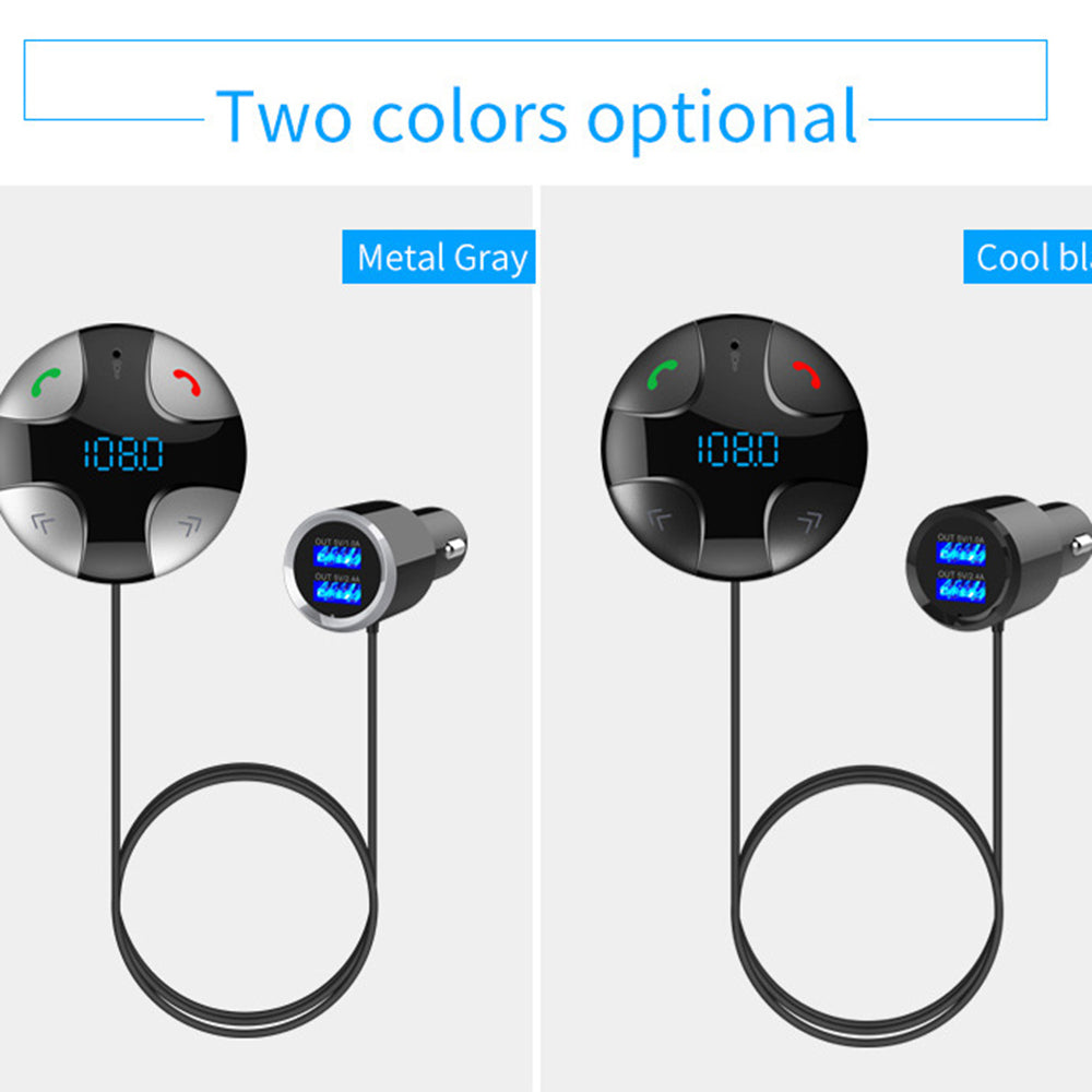 JEDX Bluetooth 4.2 Hands-free Car Kit Music MP3 Player Dual USB Car Charger