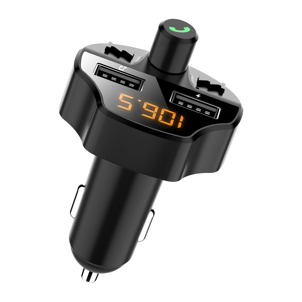 T66 Car 3.1A Quick Charge Dual USB Charger Hands-free Bluetooth 5.0 MP3 Player FM Modulator Transmitter