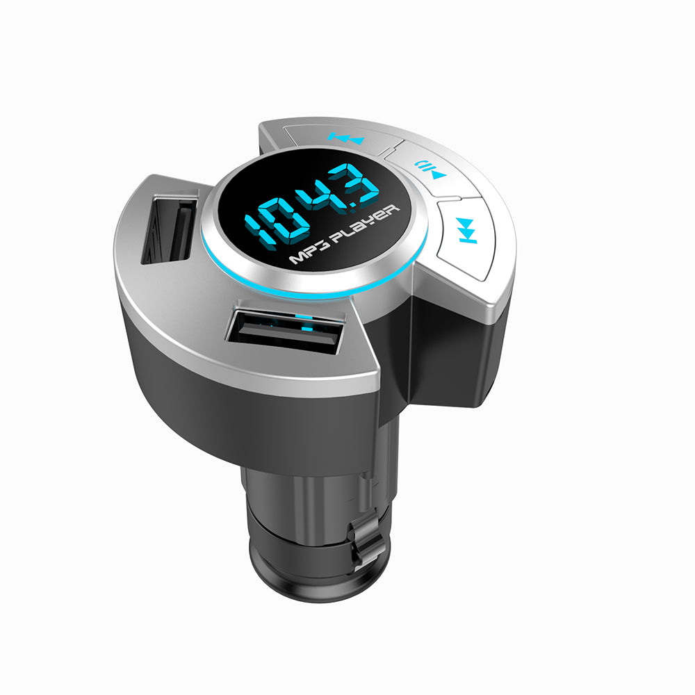 Multifunction Car Bluetooth MP3 Player Dual USB Car Charger Support TF Card/U Disk