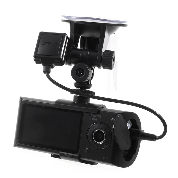 R300 Dual Lens Camera Car DVR with GPS and G-Sensor 2.7" TFT LCD Video Recorder Camcorder