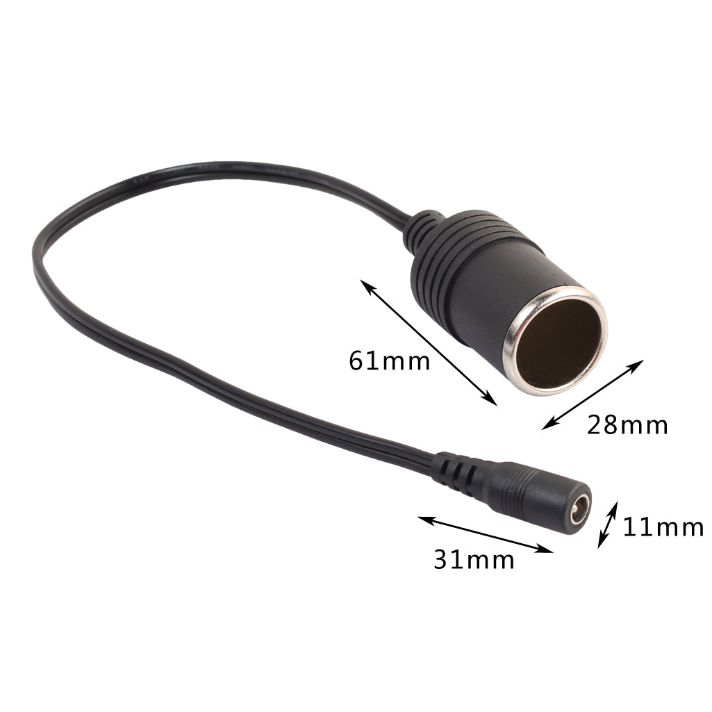 12-24V Female Car Cigarette Lighter Socket to DC5521 Female Power Adapter Cable