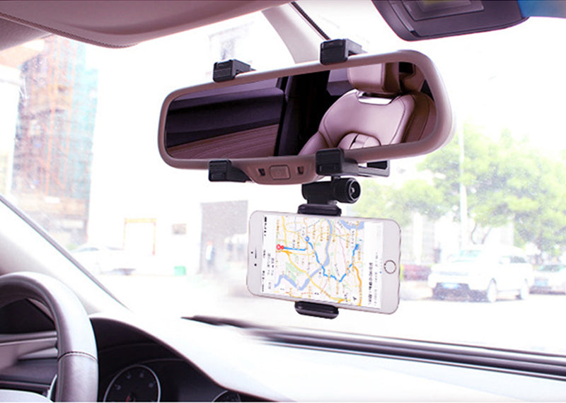 Universal Car Rearview Mirror Mount Phone Holder for iPhone Samsung Huawei GPS Smartphones