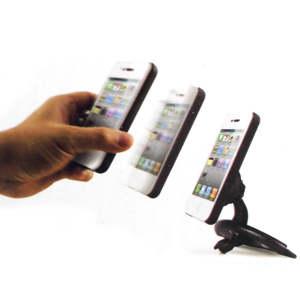 Swivel Ball-head Magnetic Car CD Slot Mount Holder w/ Quick-snap for iPhone 6 5s 5 4s 4