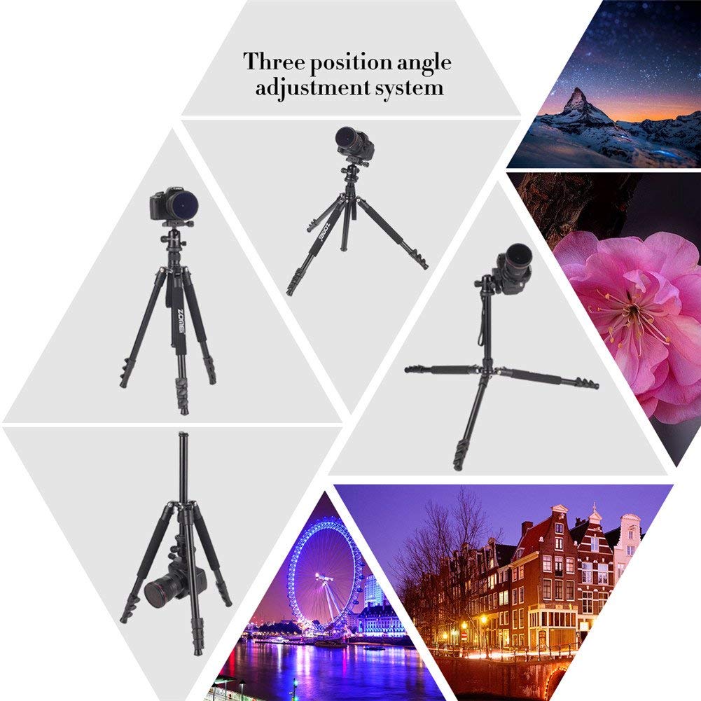 ZOMEi Q555 Lightweight Professional Alluminum Alloy Camera Tripod with 360 Ball