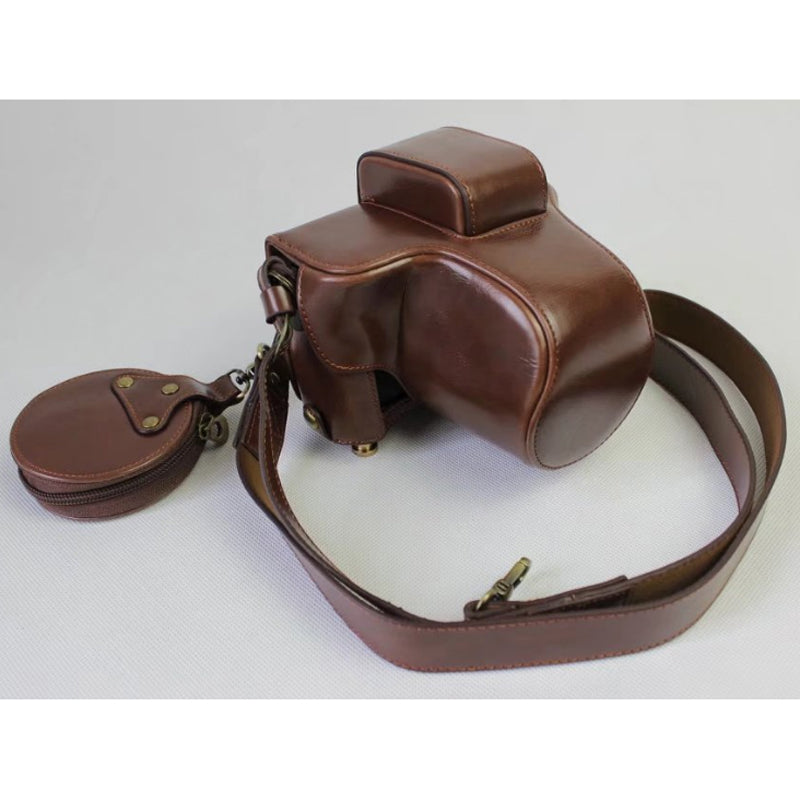PU Leather Protective Case + Strap + Camera Lens Bag for Fujifilm X-E3 Camera with XF23mm Lens