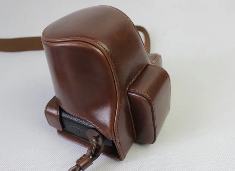 PU Leather Protective Case + Strap + Camera Lens Bag for Fujifilm X-E3 Camera with XF23mm Lens