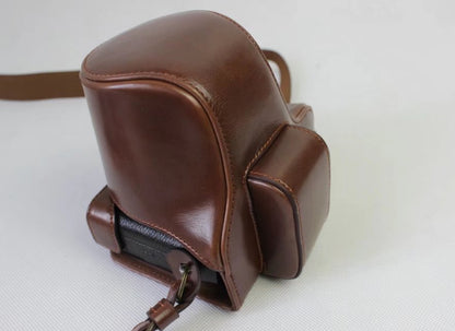 PU Leather Protective Case + Strap + Camera Lens Bag for Fujifilm X-E3 Camera with XF23mm Lens