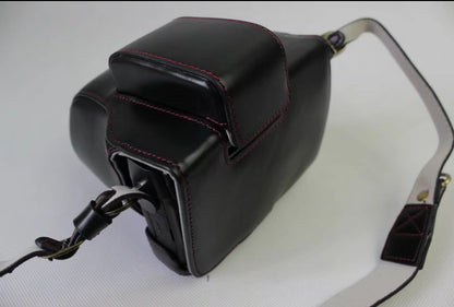 PU Leather Protective Case + Strap + Camera Lens Bag for Fujifilm X-E3 Camera with XF23mm Lens