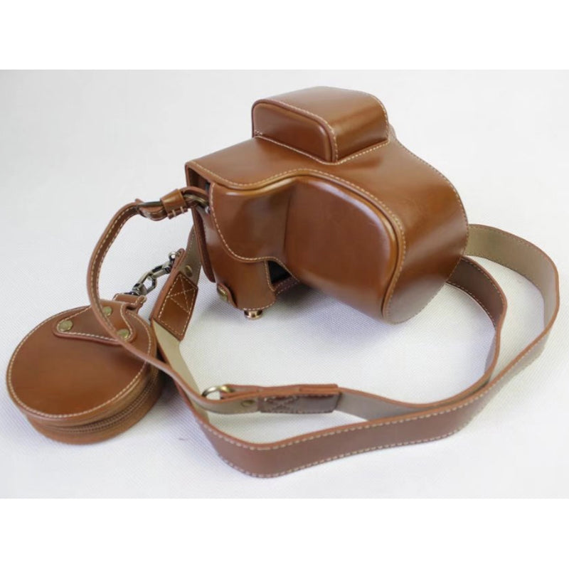 PU Leather Protective Case + Strap + Camera Lens Bag for Fujifilm X-E3 Camera with XF23mm Lens