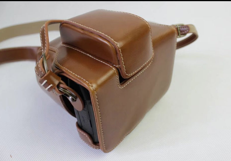 PU Leather Protective Case + Strap + Camera Lens Bag for Fujifilm X-E3 Camera with XF23mm Lens