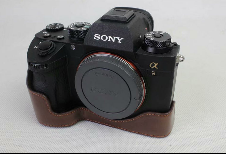 Half Camera PU Leather Protective Case for Sony ILCE-9 / A9 / A7RM3 A7RIII