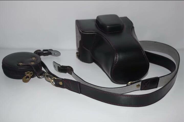 PU Leather Camera Protective Pouch Bag + Strap + Camera Lens Bag for Olympus EM5II / E-M5 Mark II