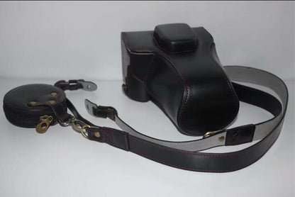 PU Leather Camera Protective Pouch Bag + Strap + Camera Lens Bag for Olympus EM5II / E-M5 Mark II