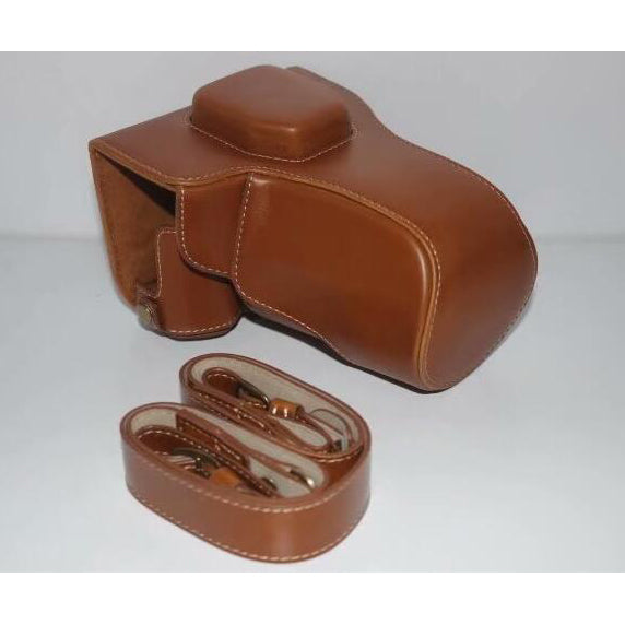 PU Leather Camera Protective Pouch Bag + Strap + Camera Lens Bag for Olympus EM5II / E-M5 Mark II