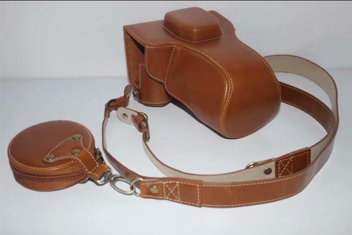 PU Leather Camera Protective Pouch Bag + Strap + Camera Lens Bag for Olympus EM5II / E-M5 Mark II