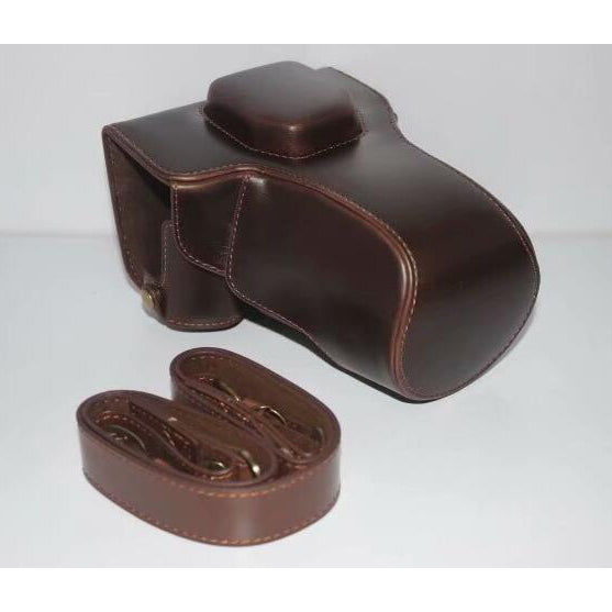 PU Leather Camera Protective Pouch Bag + Strap + Camera Lens Bag for Olympus EM5II / E-M5 Mark II