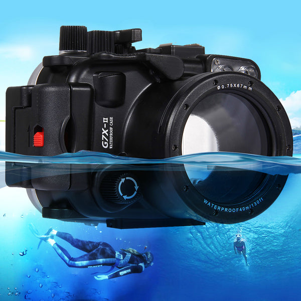 PULUZ Pu7008 for Canon G7 X Mark II Camera 40m Underwater Waterproof Case Diving Housing