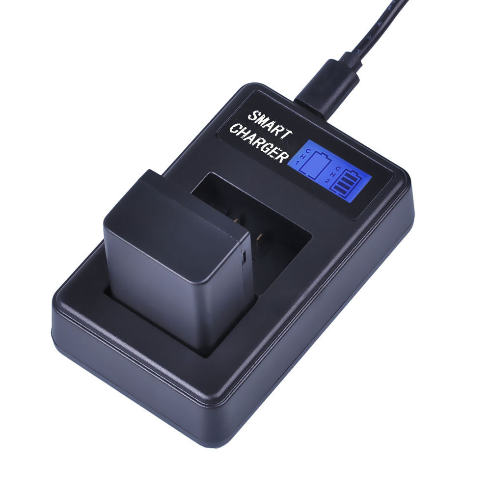 LCD Display 2-Channel DMW-BMB9E USB Battery Charger for Panasonic Lumix DMC-FZ80, DMC-FZ82, DMC-FZ40 etc