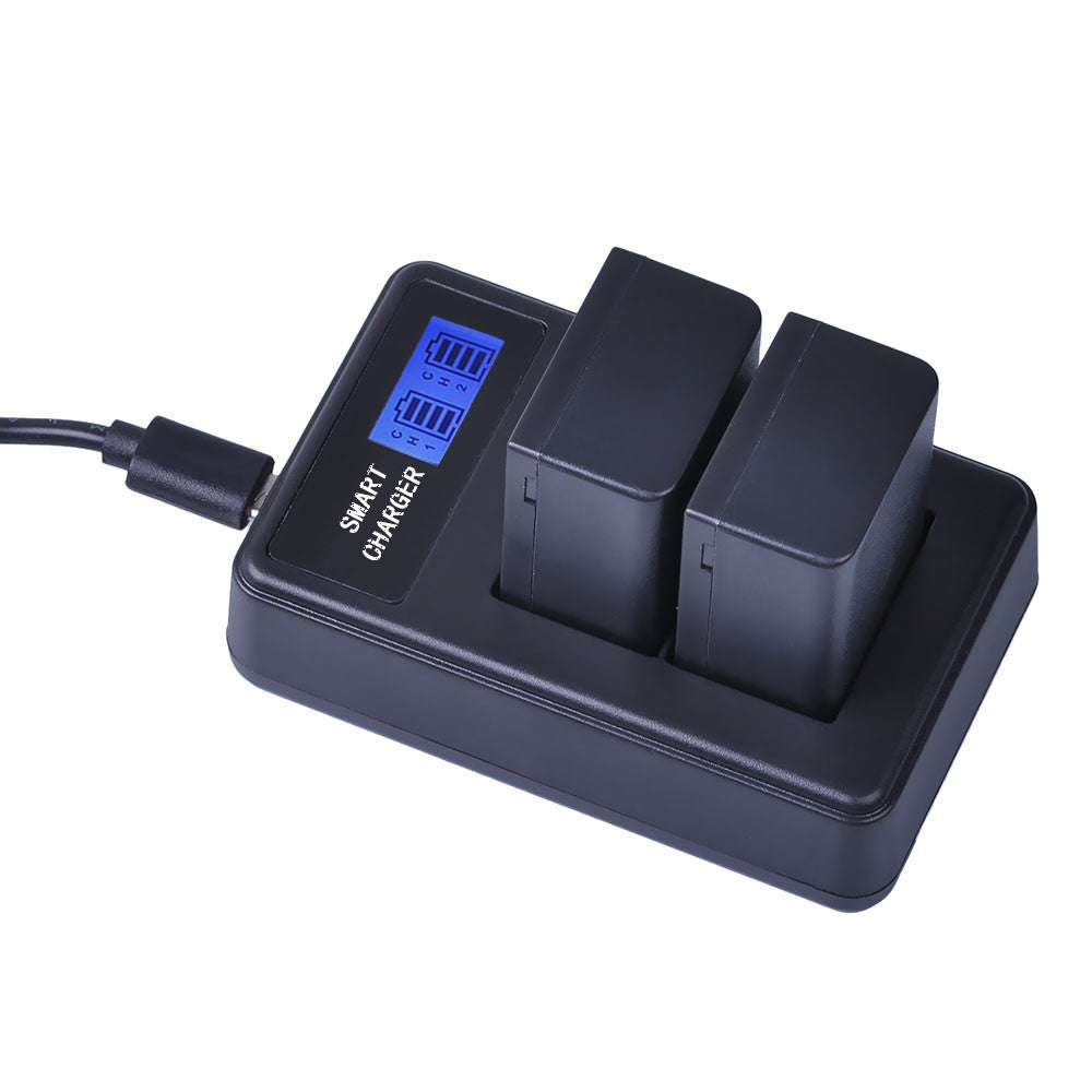LCD Display 2-Channel DMW-BMB9E USB Battery Charger for Panasonic Lumix DMC-FZ80, DMC-FZ82, DMC-FZ40 etc