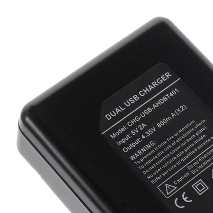 Portable Dual Ports Battery Charger for GoPro Hero 4
