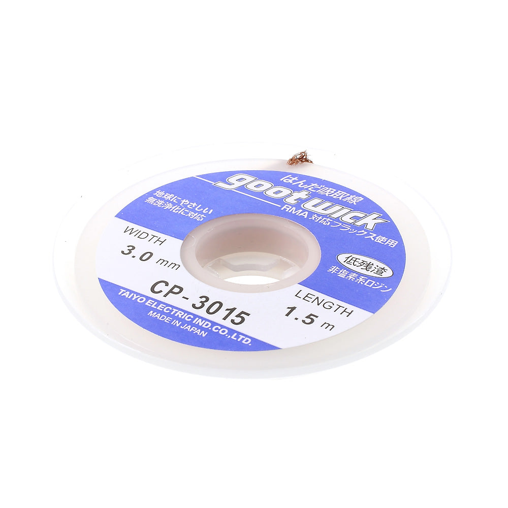 GOOT 3mmx1.5m Braided Desoldering Wire Cable Wick CP-3015