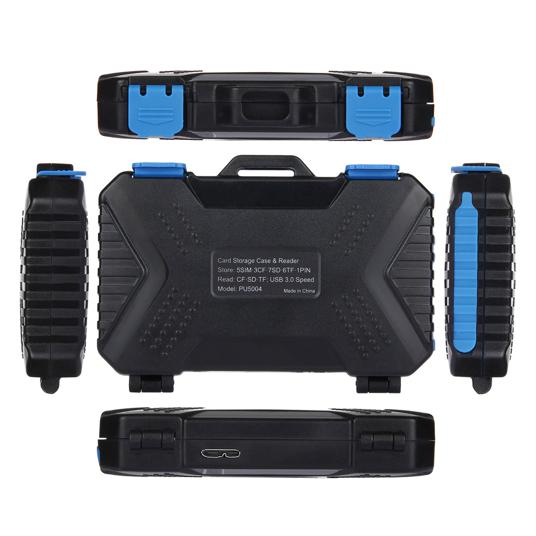 PULUZ PU5004 Card Reader + 22 in 1 Waterproof Memory Card Case with USB Cable