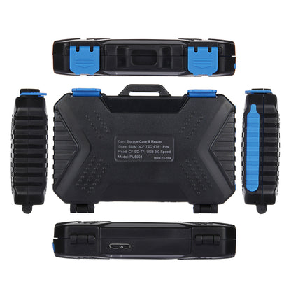 PULUZ PU5004 Card Reader + 22 in 1 Waterproof Memory Card Case with USB Cable