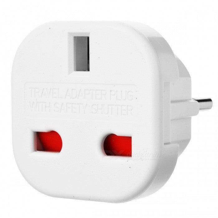 10Pcs/Set EU to UK AC Power Travel Adapter Plug Converter with Safety Shutter- White