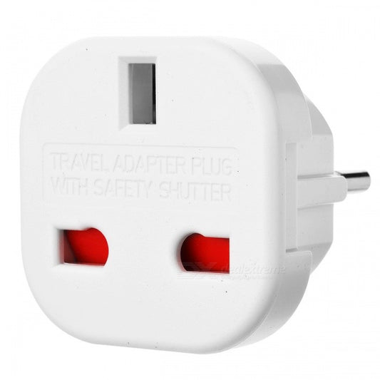 10Pcs/Set EU to UK AC Power Travel Adapter Plug Converter with Safety Shutter- White