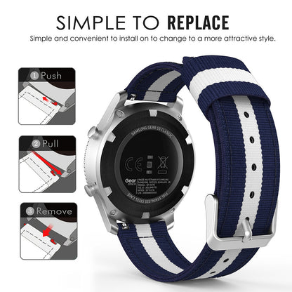 22mm Woven Nylon Adjustable Replacement Watch Band for Samsung Gear S3 Frontier / Classic