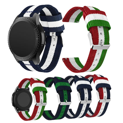 22mm Woven Nylon Adjustable Replacement Watch Band for Samsung Gear S3 Frontier / Classic