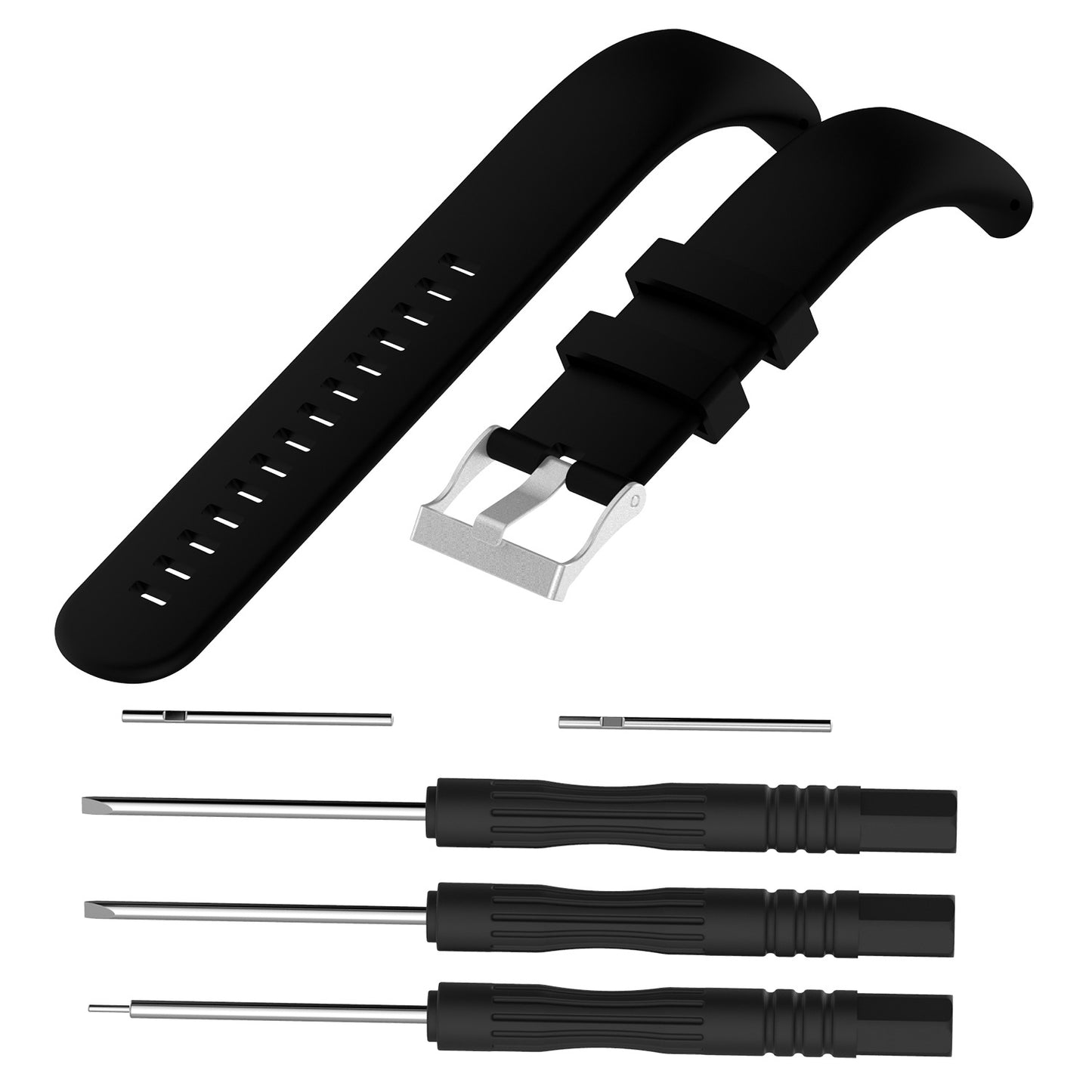 Flexible Silicone Watch Strap with Installation Tools for Suunto Core All Black