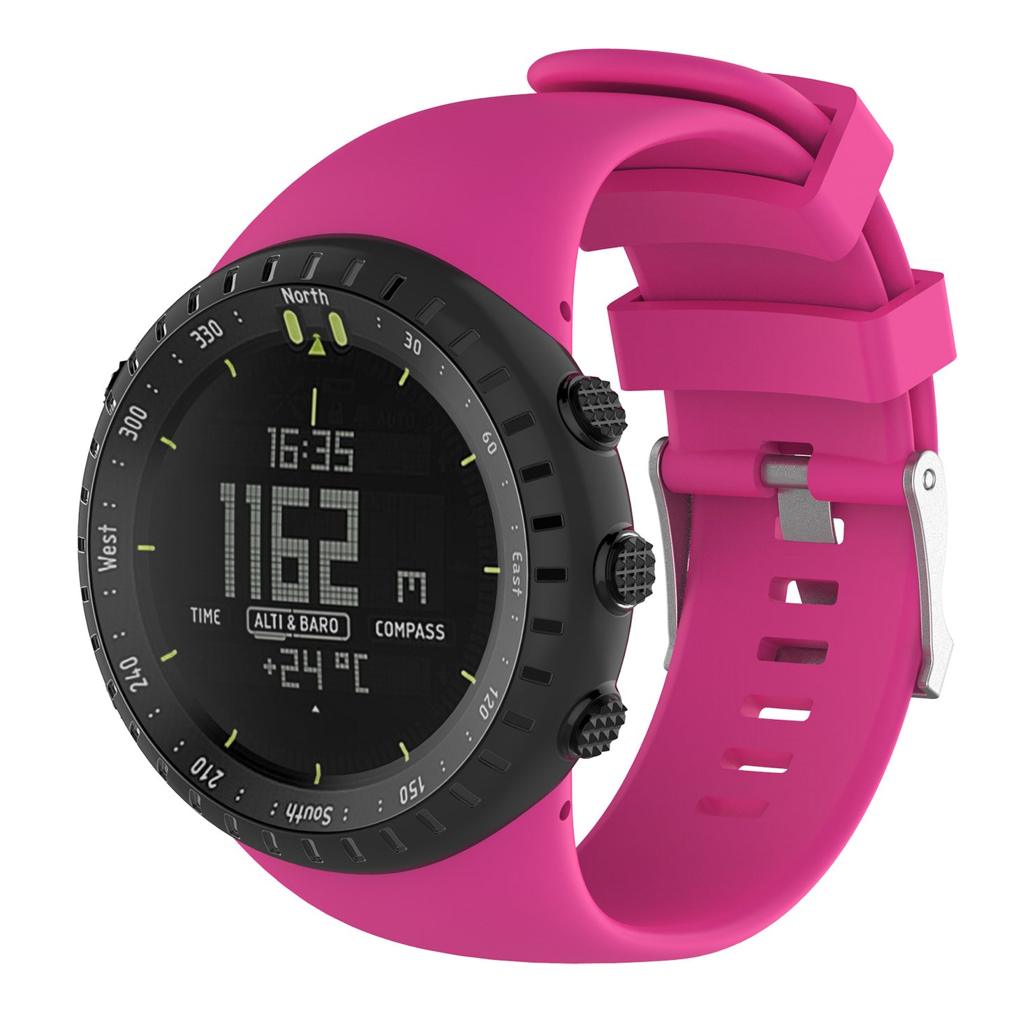 Flexible Silicone Watch Strap with Installation Tools for Suunto Core All Black