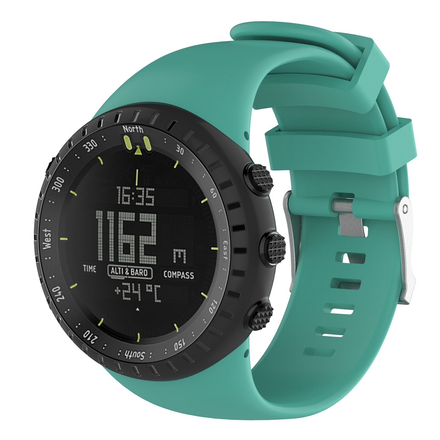 Flexible Silicone Watch Strap with Installation Tools for Suunto Core All Black
