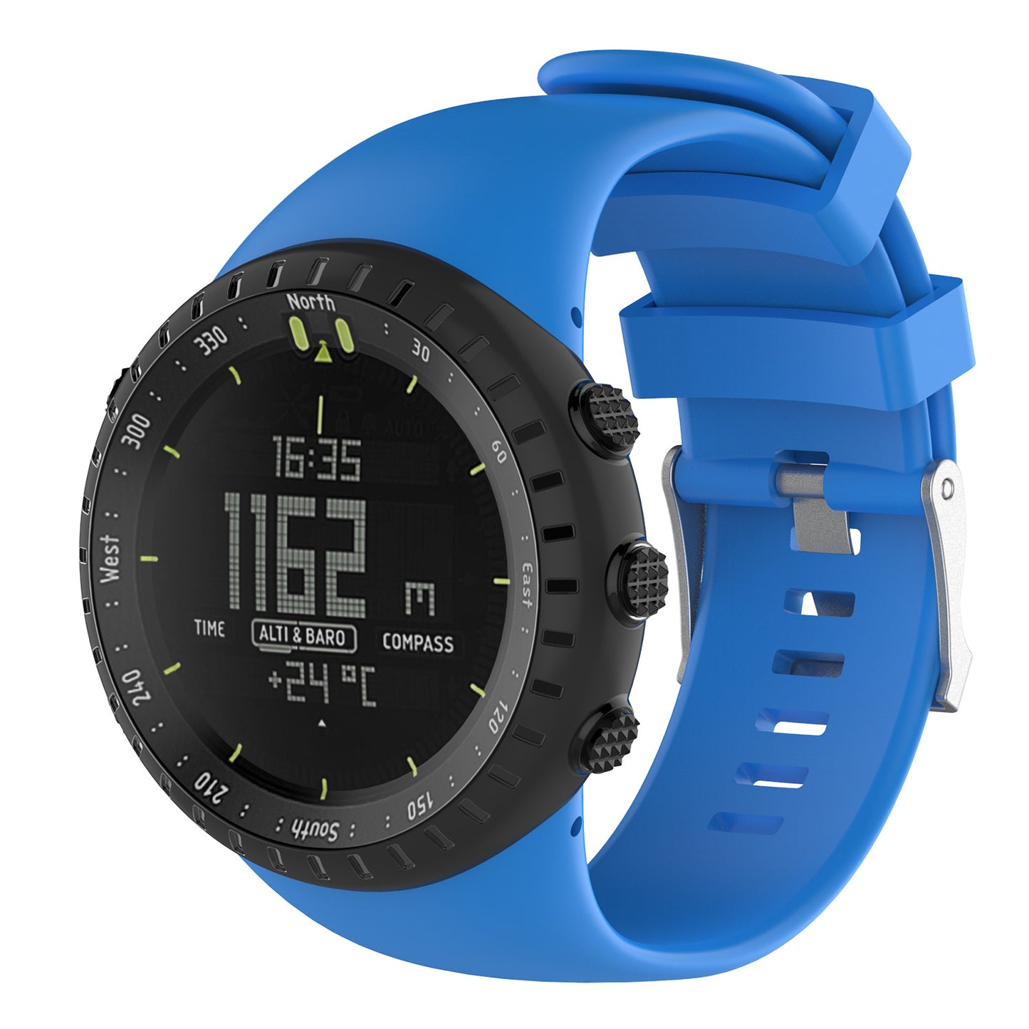 Flexible Silicone Watch Strap with Installation Tools for Suunto Core All Black