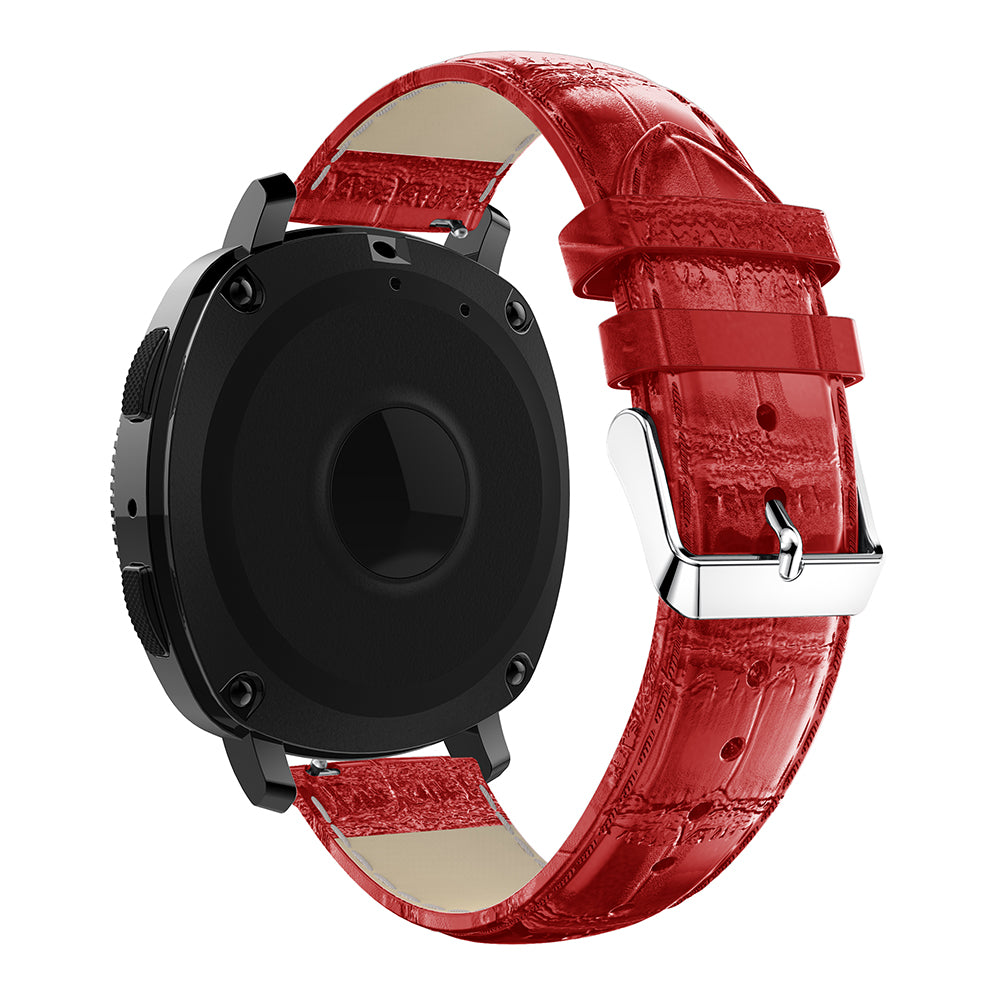20mm Crocodile Texture Genuine Leather Watch Strap for Samsung Galaxy Gear Sport