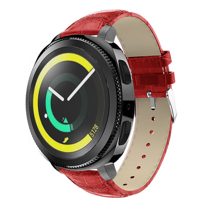 20mm Crocodile Texture Genuine Leather Watch Strap for Samsung Galaxy Gear Sport
