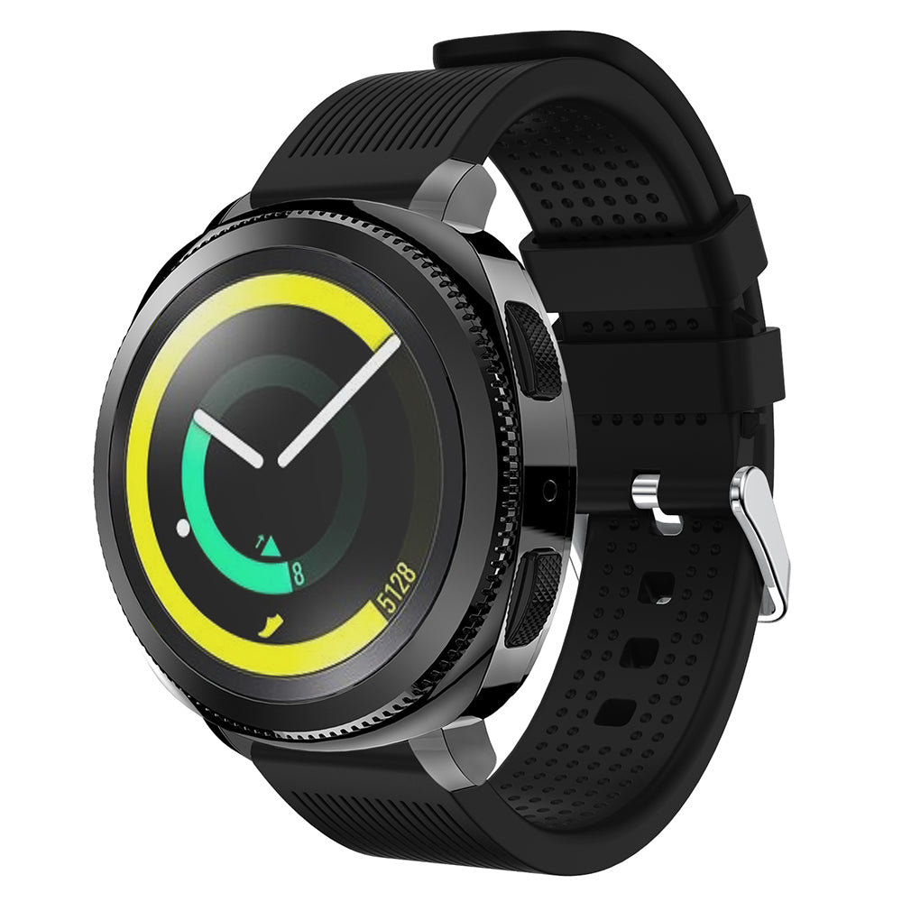 20mm Forehead Wrinkles Texture Soft Silicone Watch Band for Samsung Galaxy Gear Sport