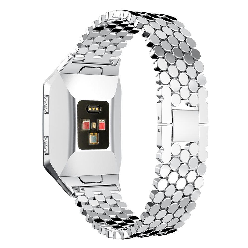 Stainless Steel Hexagon Mesh Watch Strap with Interlock Clasp for Fitbit Ionic