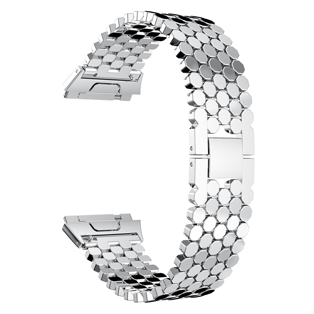 Stainless Steel Hexagon Mesh Watch Strap with Interlock Clasp for Fitbit Ionic