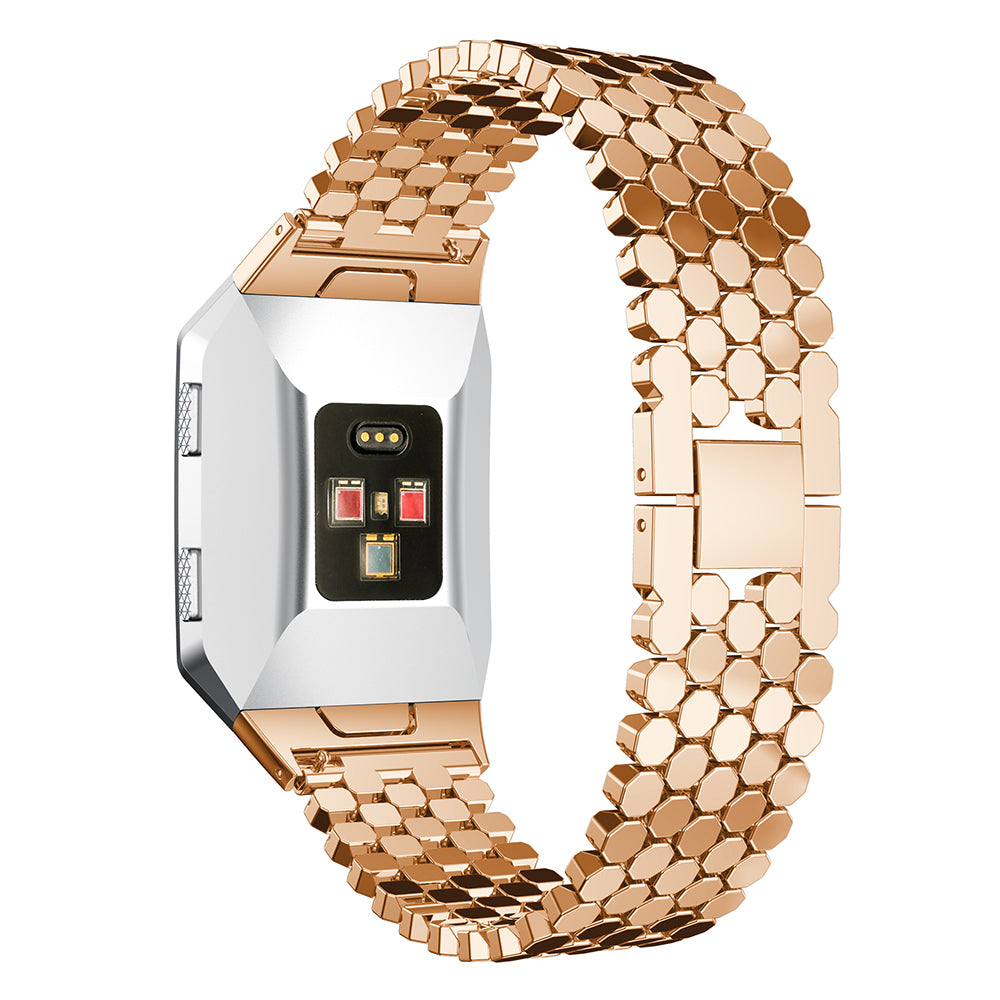 Stainless Steel Hexagon Mesh Watch Strap with Interlock Clasp for Fitbit Ionic